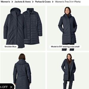 Patagonia Tres 3 in 1 Parka - Puffy ONLY, Smolder Blue, Size Small